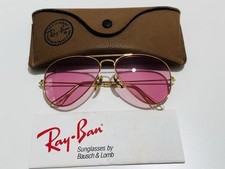Óculos de sol Ray Ban Aviator vintage Bausch& Lomb EUA lentes rosa rosa perfeito 58[]14 comprar usado  Enviando para Brazil