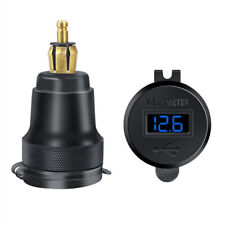 Carregador rápido USB duplo soquete tomada adaptador voltímetro adequado para motocicleta comprar usado  Enviando para Brazil