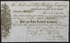 Hull and Selby Railway Company, £12 10s acción, 1845, negro segunda mano  Embacar hacia Mexico