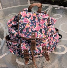 Mochila Aeropostale Feminina Rosa Branca Floral Zíper Bolso Bolsa Grande Campus comprar usado  Enviando para Brazil