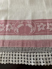 Toalha de convidado vintage rosa branca de linho Huck com extremidades de renda de crochê ~ 16” x 33”, usado comprar usado Toalha de convidado vintage rosa branca de linho Huck com extremidades de renda de crochê ~ 16” x 33”, usado comprar usado  Enviando para Brazil