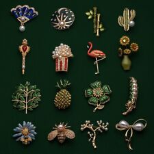 Broche Vintage Esmalte Pin Perlas Broche Flor Vintage Planta Animal Insecto Fruta segunda mano  Embacar hacia Mexico