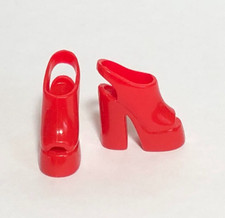 Usado, Sapatos de boneca Barbie vermelho salto robusto plataforma estilingue costas peep toe Mattel #1746 comprar usado  Enviando para Brazil