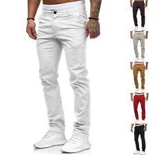 Pantaloni Chino Da Uomo In Cotone Elasticizzato Jeans Slim Fit Per Tutte Le ☆ na sprzedaż  Wysyłka do Poland