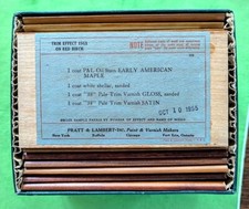 Amostras de vendedor de tintas e manchas Pratt & Lambert caixa 21 painéis de madeira 1955 comprar usado  Enviando para Brazil