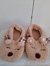 Fluffy reindeer slippers for sale  FAREHAM
