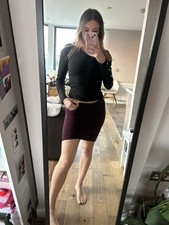 Burgundy bodycon skirt for sale  LONDON