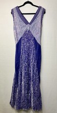 Vestido formal Martin McCrea vintage roxo veludo e renda tamanho M sem mangas comprar usado  Enviando para Brazil