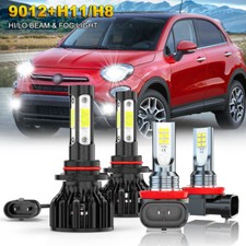 Combo de faróis de LED alto/baixo + lâmpadas de neblina para Fiat 500 2012 - 2019 6000K 4X comprar usado  Enviando para Brazil