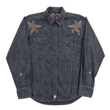 Camisa Rock 47 Western Masculina Grande, Bordada Gaúcha Snap Up, Cowboy Rockstar comprar usado  Enviando para Brazil