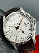 Hamilton Jazzmaster Traveler GMT Swiss automático 42mm mostrador prata guilhochê comprar usado  Enviando para Brazil
