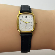 Vintage CITIZEN Q&Q Relógio FREE WAY Qz Caixa Quadrada Feminina Tom Dourado Japão #447A comprar usado  Enviando para Brazil