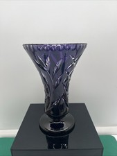 cut crystal purple glass vase for sale  South Windsor
