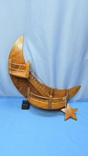 Escada de madeira vintage Star Crescent Moon prateleira de parede arte decoração 17x16x6 artesanato comprar usado  Enviando para Brazil
