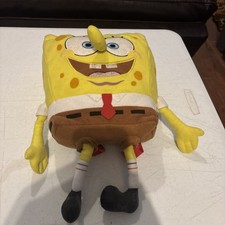 2003 9”x 10” Bob Esponja Calça Quadrada Mochila Pelúcia Alças Vermelhas Pequena Nickelodeon comprar usado  Enviando para Brazil