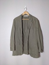 Blazer Zara Masculino Grande Verde Oliva Linho Não Estruturado Leve Jaqueta Casual comprar usado  Enviando para Brazil