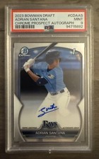 Usado, 2023 Bowman 1st Draft Chrome Tampa Bay Rays Adrian Santana Auto #CDAAS PSA 9 comprar usado  Enviando para Brazil