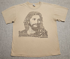 Camisa masculina vintage Jesus grande tipografia imagem A Palavra se tornou carne João 1:14 comprar usado  Enviando para Brazil