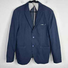Blazer Zara Masculino Tamanho 40 Azul Marinho 2 Botões Lapela Entalhada Preppy Jaqueta Executiva comprar usado  Enviando para Brazil