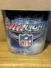 Usado, Balde de gelo Coors Light NFL Teams logotipos cerveja metal 5 quartos com alça comprar usado  Enviando para Brazil