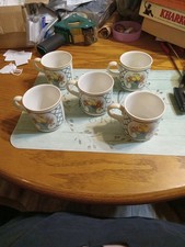 ESTADO PERFEITO! CONJUNTO DE 5 CANECAS DE CHÁ DE CAFÉ VILLEROY & BOCH CESTA DE FRUTAS 3" #2 comprar usado  Enviando para Brazil