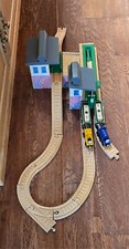 Serraria Thomas Wooden Railway 1998 2 carros de madeira 2 motores extra clicável pista Clack comprar usado  Enviando para Brazil