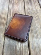 Cartera de cuero genuino hecha a mano con un clip para billetes segunda mano  Embacar hacia Mexico