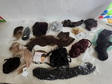 Lote de 15 extensões de cabelo sintético sortidas pães, franjas, topper comprar usado  Enviando para Brazil