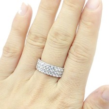 Deslumbrantes anéis femininos de prata de noivado de safira branca CZ 6,25 comprar usado  Enviando para Brazil
