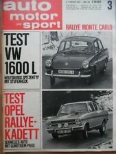 Usado, AUTO MOTOR UND SPORT 3 - 4.2. 1967 VW Chevrolet Opel Kadett Rallye Monte Carlo comprar usado  Enviando para Brazil