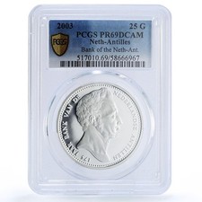 Usado, Moeda de prata Holanda 25 florins Banco Central King William I PR 69 PCGS 2003 comprar usado  Enviando para Brazil