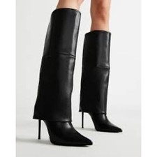 Botas femininas Steve Madden Smith salto alto preto tamanho 8 novas sem caixa comprar usado  Enviando para Brazil
