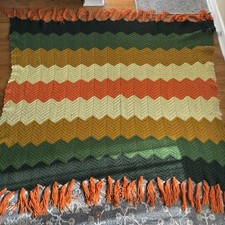 Cobertor de crochê Chevron afegão vintage anos 70 cores MCM 60x55” comprar usado  Enviando para Brazil