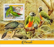 Folha de carimbo PARROTS pássaros tropicais papagaio pássaro MNH 1v #2368 (2023 Libéria) comprar usado  Enviando para Brazil