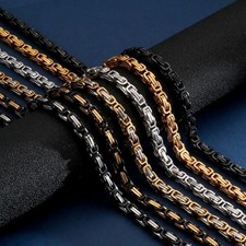 Corrente de aço bizantina para homens, colar de corrente rei viking, corrente preta prata comprar usado  Enviando para Brazil