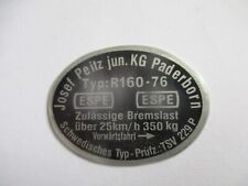Espe peitz typenschild gebraucht kaufen  Deutschland
