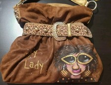 Bolsa Kathy Van Zeeland marrom estampa de animais com detalhes dourados, ótimo estado! Custo, usado comprar usado  Enviando para Brazil