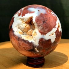 Bola de ágata rosa natural 410G cristal quartzo esfera cura, usado comprar usado  Enviando para Brazil