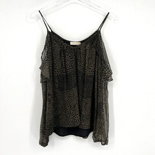 Blusa Ramy Brook Feminina XS Seda Estampa Animal Verde Ombro Frio Babado comprar usado Blusa Ramy Brook Feminina XS Seda Estampa Animal Verde Ombro Frio Babado comprar usado  Enviando para Brazil