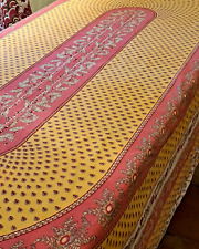 Usado, Toalha de mesa provençal vintage azeitonas natureza folhas florais amarelo vermelho - 100" L comprar usado  Enviando para Brazil