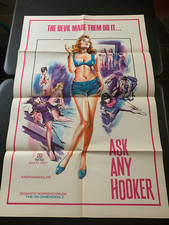 PERGUNTE A QUALQUER PROSTITUTA PÔSTER ORIGINAL SEXPLOITATION 27"x41" 1972 comprar usado  Enviando para Brazil