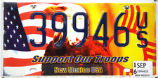 Nuevo México Apoya A Nuestras Tropas Placa Original De Vehículo 39946 US comprar usado  Enviando para Brazil