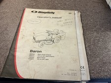 Simplicity operator manual for sale  NEWTOWN