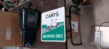 Placa vintage Par Aide Deluxe lavadora de bolas de golfe e carrinhos de golfe somente no caminho  comprar usado  Enviando para Brazil
