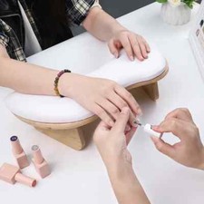 Suporte de mesa de manicure de couro ecológico chanfrado com registro de nail art descanso de mão para unhas comprar usado  Enviando para Brazil