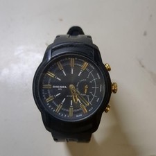 Usado, Relógio de quartzo analógico masculino Diesel pulseira de silicone preta destaque dourado comprar usado  Enviando para Brazil
