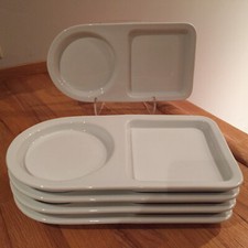 BIA Cordon Bleu Bandejas Divididas de Porcelana Lanche/Sanduíche Conjunto de 5 ~ Novo Sem Caixa, usado comprar usado  Enviando para Brazil