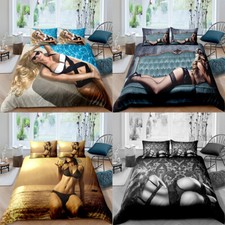 Usado, Sexy Girl 2/3PCS Roupa de cama Conjunto Edredom Cobertura Edredom Queen King Quarto Home Decor comprar usado  Enviando para Brazil