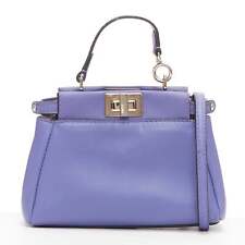 Bolsa satchel FENDI Micro Peekaboo couro roxo turnlock mini tiracolo comprar usado  Enviando para Brazil