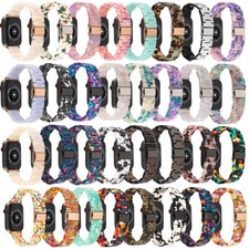 Pulseira de relógio de pulso de resina colorida para Apple Watch Series 7 6 SE 5 4 3 2 1 comprar usado  Enviando para Brazil
